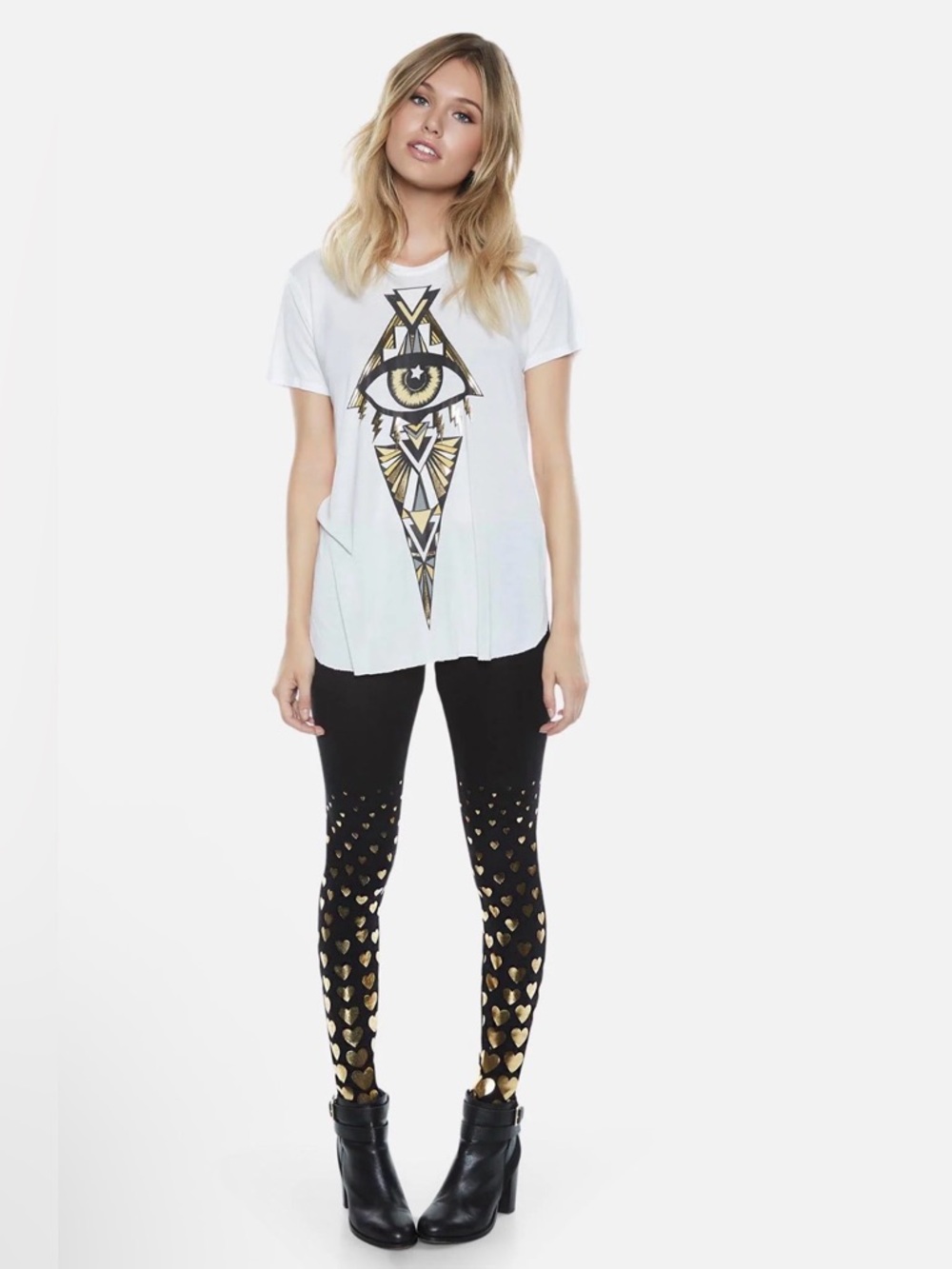 NEW! Lauren Moshi SHAE ALL OVER FOIL HEARTS Size S - Picture 5 of 13